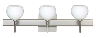 Buy satin-nickel-with-opal-matte-3-875-x-4-75-x-4-75-glass Palla Sconce by Besa