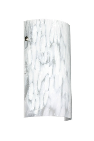 Buy satin-nickel-with-carrera-11-75-x-7-x-3-5-glass Tamburo Sconce by Besa