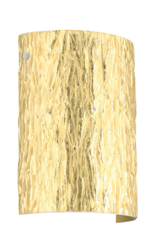 Buy polished-nickel-with-stone-gold-foil-9-875-x-7-875-x-4-glass Tamburo Sconce by Besa