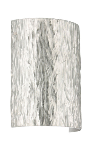Buy polished-nickel-with-stone-silver-foil-9-875-x-7-875-x-4-glass Tamburo Sconce by Besa