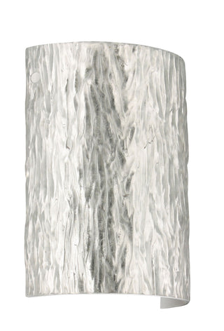 Buy white-with-stone-silver-foil-9-875-x-7-875-x-4-glass Tamburo Sconce by Besa