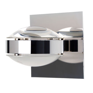 Buy chrome-with-clear-frost-1-x-3-5-x-3-5-glass Optos Sconce by Besa