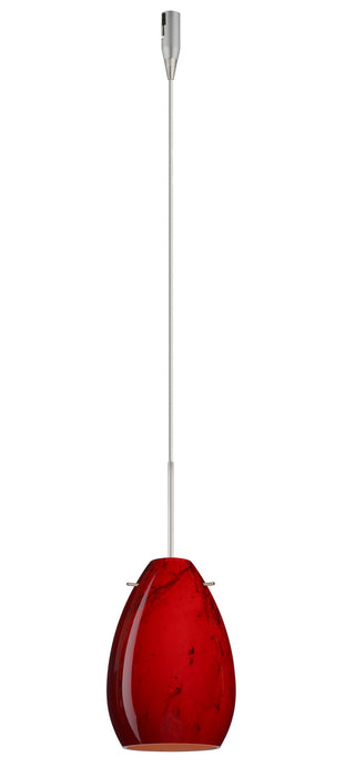 Buy satin-nickel-with-magma-6-5-x-4-5-x-4-5-glass Pera Pendant by Besa