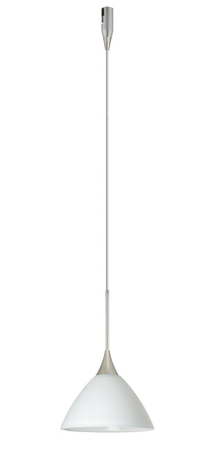 Buy satin-nickel-with-white-2-875-x-5-x-5-glass Domi Pendant by Besa