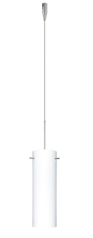 Buy satin-nickel-with-opal-matte-9-875-x-3-125-x-3-125-glass Copa Pendant by Besa