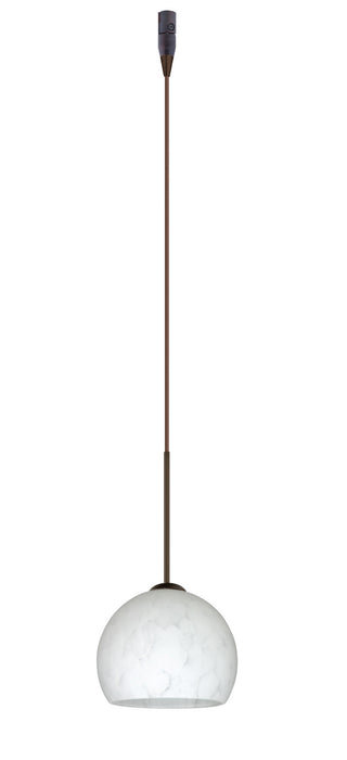 Buy bronze-with-carrera-3-875-x-4-75-x-4-75-glass Palla Pendant by Besa