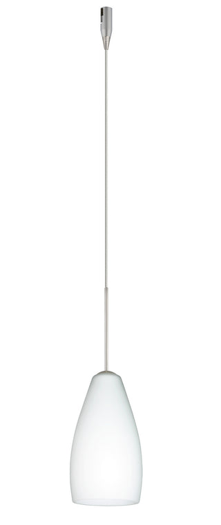 Buy satin-nickel-with-opal-matte-7-5-x-4-x-4-glass Karli Pendant by Besa