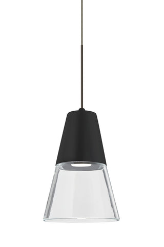 Buy bronze-with-clear-black9-x6-x6-glass-and-clear-shade Timo Pendant by Besa