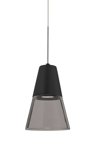Buy satin-nickel-with-smoke-black9-x6-x6-glass-and-smoke-shade Timo Pendant by Besa