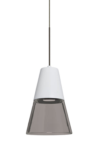 Buy bronze-with-smoke-white9-x6-x6-glass Timo Pendant by Besa