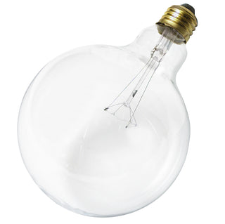 Buy clear-with-clear-glass Globe 60 Watt E26 G40 120V Incandescent 2700k Light Bulb by Satco