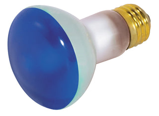 Buy blue-with-blue-glass Reflector 50 Watt E26 R20 130V Incandescent Light Bulb by Satco