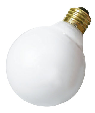 Buy gloss-white-with-gloss-white-glass Globe 25 Watt E26 G30 120V Incandescent 2700k Light Bulb by Satco