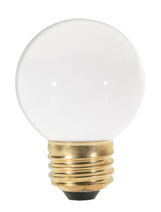 Buy gloss-white-with-gloss-white-glass Globe 25 Watt E26 G16.5 120.00V Incandescent 2700k Light Bulb by Satco