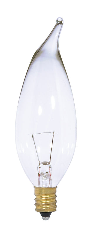 Flame Tip 7 Watt E12 CA10 12V Incandescent 2700k Light Bulb by Satco