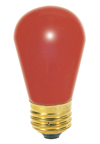 Buy ceramic-red-with-ceramic-red-glass S14 11 Watt E26 S14 130V Incandescent Light Bulb by Satco
