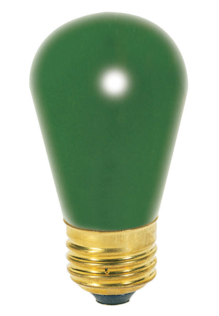 Buy ceramic-green-with-ceramic-green-glass S14 11 Watt E26 S14 130V Incandescent Light Bulb by Satco