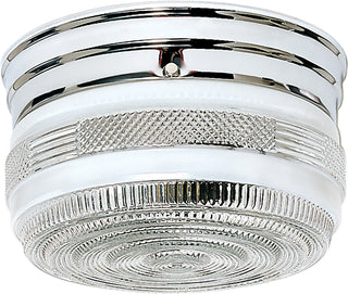 Buy polished-chrome-with-crystal-white-glass Outdoor (Damp) Flush Mount Ceiling Light by Nuvo Lighting