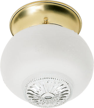 Buy polished-brass-with-frosted-clear-bottom-glass Outdoor (Damp) Flush Mount Light by Nuvo Lighting