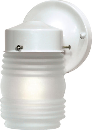 Buy gloss-white-with-frosted-ribbed-glass Outdoor (Wet) Wall Lantern by Nuvo Lighting