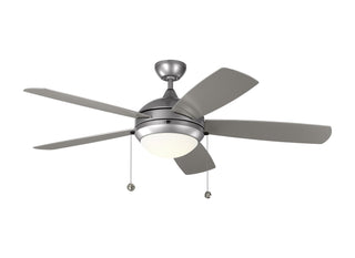 Buy painted-brushed-steel-finish-with-painted-brushed-steel-blades Discus Outdoor (Wet) Ceiling Fan with Light by Generation Lighting