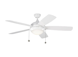 Buy white-finish-with-white-blades Discus Outdoor (Wet) Ceiling Fan with Light by Generation Lighting