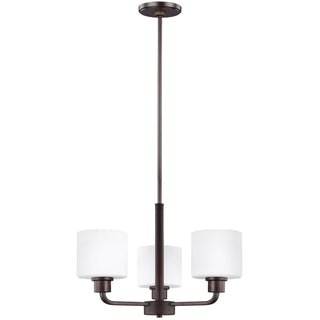 Buy bronze-with-etched-white-inside-glass Canfield Outdoor (Damp) Chandelier by Generation Lighting