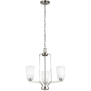 Buy brushed-nickel-with-etched-white-inside-glass Franport Outdoor (Damp) Chandelier by Generation Lighting