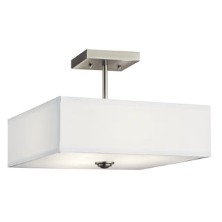 Buy brushed-nickel-with-clear-satin-etched-glass Shailene Semi-Flush Mount Ceiling Light by Kichler
