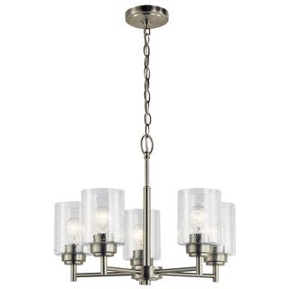 Buy brushed-nickel-with-clear-seeded-glass Winslow Chandelier by Kichler