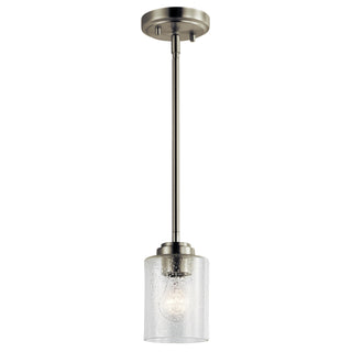 Buy brushed-nickel-with-clear-seeded-glass Winslow Mini Pendant by Kichler