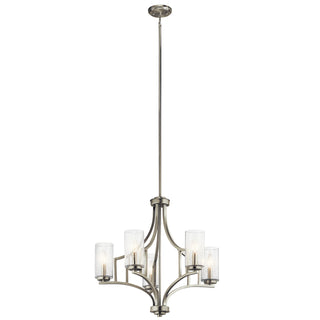 Buy brushed-nickel-with-clear-seeded-glass Vara Chandelier by Kichler