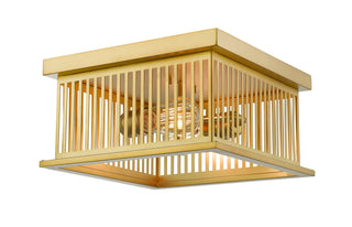 Buy brass-with-brass-glass Camellia Outdoor (Damp) Flush Mount Ceiling Light by Z-Lite