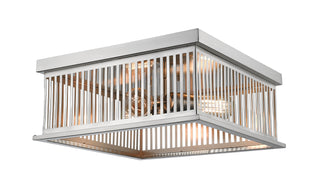 Buy brushed-nickel-with-brushed-nickel-glass Camellia Outdoor (Damp) Flush Mount Ceiling Light by Z-Lite