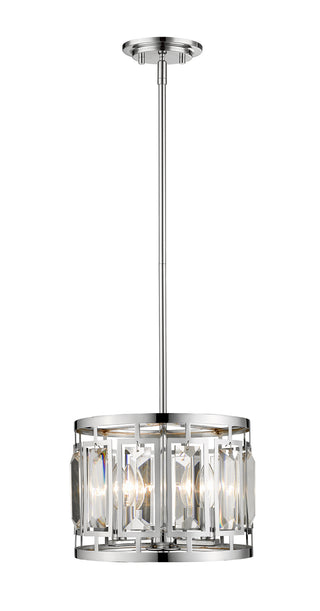 Buy chrome-with-clear-chrome-glass-and-metal-shade Mersesse Pendant by Z-Lite
