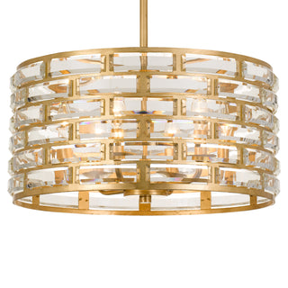 Buy antique-gold-and-clear-shade Meridian Outdoor (Damp) Chandelier by Crystorama