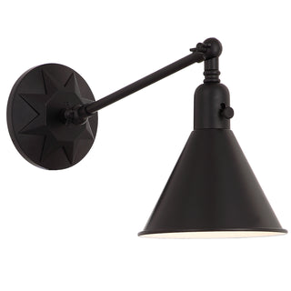 Buy matte-black-and-metal-shade Morgan Sconce by Crystorama