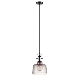 Buy matte-black-chrome-with-smoked-glass Gilwell Pendant by Eglo USA
