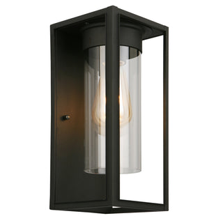 Buy matte-black-with-clear-glass Walker Hill Outdoor (Wet) Sconce by Eglo USA