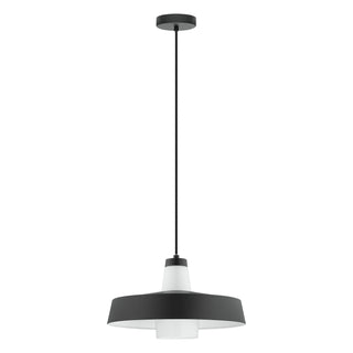Buy black-white-with-black-white-glass-and-white-shade Tabanera Pendant by Eglo USA