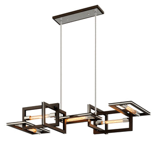 Troy Lighting - F6185-TBZ/SS - Five Light Linear Pendant - Enigma - Bronze With Polished Stainless from Lighting & Bulbs Unlimited in Charlotte, NC