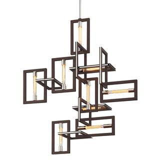 Buy bronze-with-polished-stainless Enigma Chandelier by Troy Lighting