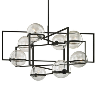 Buy textured-black-with-clear-glass Elliot Chandelier by Troy Lighting