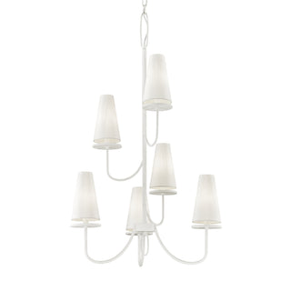 Buy gesso-white-with-white-glass Marcel Chandelier by Troy Lighting