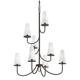 Buy textured-bronze-with-white-glass Marcel Chandelier by Troy Lighting