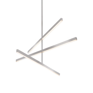 Buy brushed-nickel-with-white-acrylic-diffuser-glass-and-white-shade Vega Chandelier by Kuzco Lighting