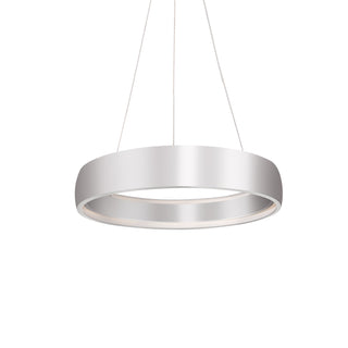 Buy brushed-silver-with-white-acrylic-diffuser-glass-and-metal-shade Halo Pendant by Kuzco Lighting