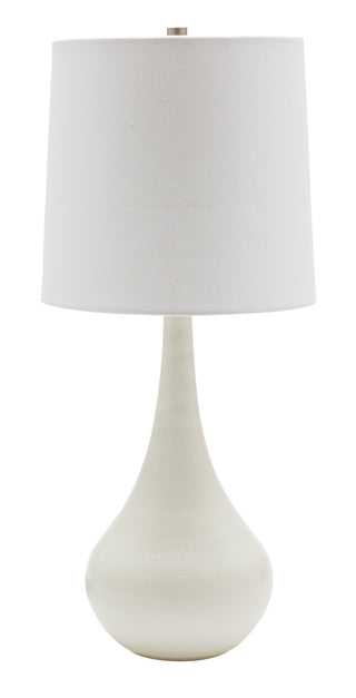 Buy white-matte-with-white-linen-hardback-glass Scatchard Table Lamp by House of Troy