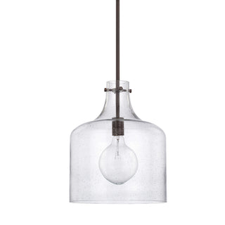 Buy bronze-with-clear-seeded-3-x15-glass-and-clear-seedy-shade Crawford Pendant by Capital Lighting