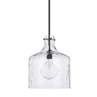 Buy bronze-with-clear-water-3-x15-glass-and-clear-textured-shade Crawford Pendant by Capital Lighting